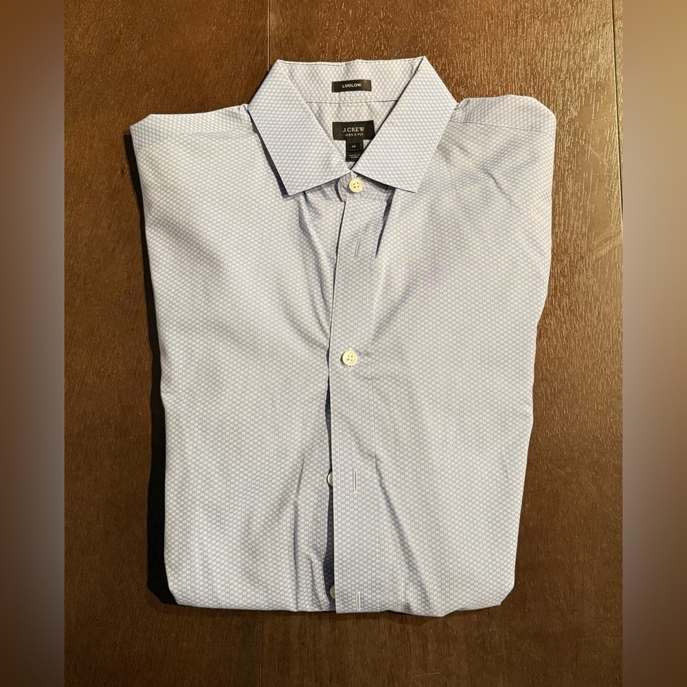 J. Crew Men's Pale Blue Textured Dress Shirt